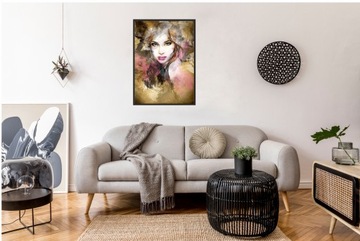OBRAZ plakat 40x30 portret twarz kobiety akwarela