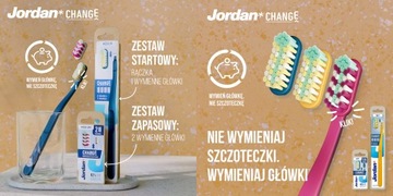Зубная щетка JORDAN Change SOFT 1 шт + 2 сменные насадки.