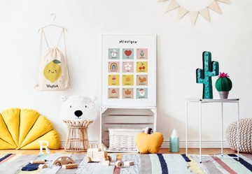 Plakat MIESIĄCE PORY ROKU Montessori 30x40 styl RETRO VINTAGE BOHO