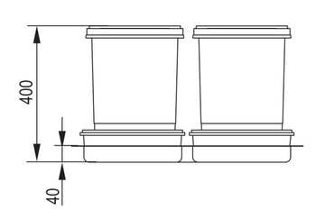 КРУИЗ Контейнер для мусора для ящика PRAKTIKO 60 20+2x9л h- 40см