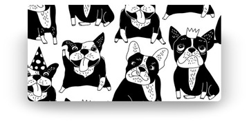 Защитный коврик для стола Happy Dogs черный 90х45 см