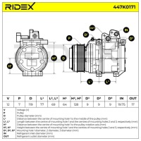 фото thumb №8, Компрессор кондиционера ridex 447k0171 10pa17c do kia sorento i jc