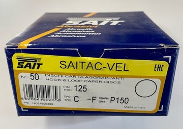 наждачная бумага липучка 125мм р180 (50 шт.) SAIT