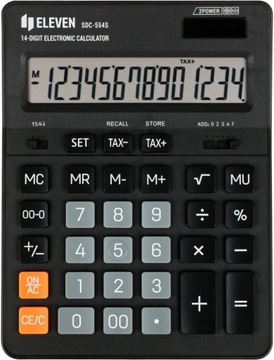 ОФИСНЫЙ КАЛЬКУЛЯТОР Eleven SDC-554S, 14 цифр, черный