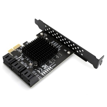 Карта адаптера для ПК PCIe 1X–6x SATA 3.0 Serial ATA до 6 Гбит/с