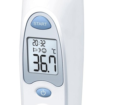 Termometr cyfrowy do ucha Alarm gorączka Bezdotykowy Podczerwień Zegarek