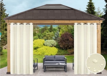 ZASŁONA WODOODPORNA 155x260 BRĄZOWA NA TARAS OGRÓD BALKON PERGOLE WIATE