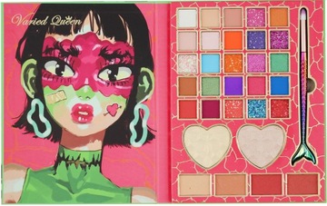 PALETKA CIENIE DO MAKIJAŻU BROKAT GLITTER 31 SZTUK RÓŻE ROZŚWIETLACZE