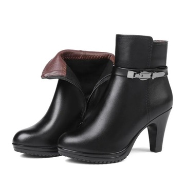 43 Brown Wool Women Boto Boto 2023 Nowe oryginalne skórzane kobiety buty zi