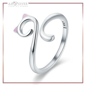 Серебряное открытое кольцо CHARMING CAT S925