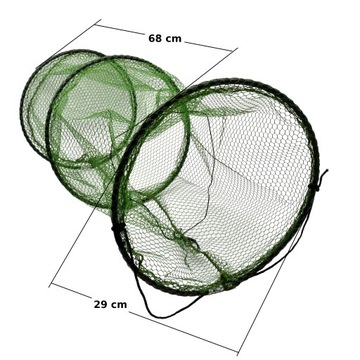 Рыболовная сеть, 3 кольца, 29 см х 68 см.