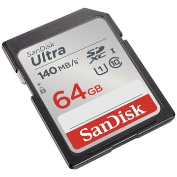 Карта памяти SanDisk 64 ГБ Ultra 140 МБ/с SD (SDXC)