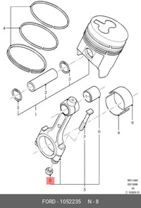 фото thumb №1, Ford 1052235 гайка шатуна transit 2.5d
