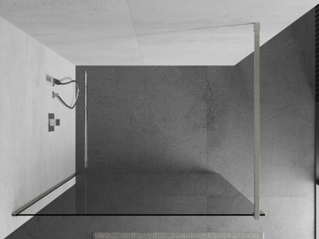 MEXEN KIOTO ŚCIANKA PRYSZNICOWA WALK-IN 155 x 200 CM NIKIEL szkło 8 mm