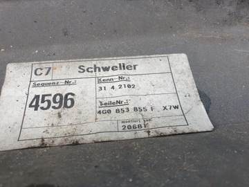 фото thumb №7, Планка пороговая левая audi a6 c7 4g0853855f lx7w