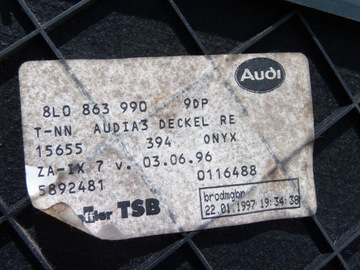 фото thumb №5, Боковина багажника праві audi a3 8l 3 двері 8l3863880