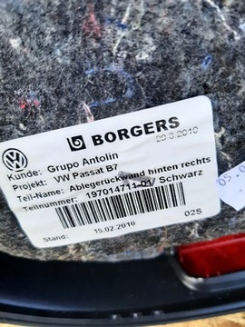 фото thumb №9, Vw passat b7 оббивка боковина двері правий зад 3af867212