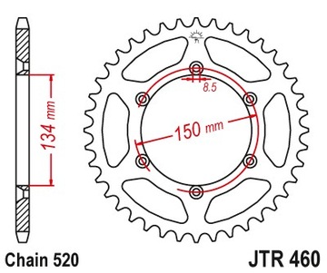 ЗАДНЯЯ ЗВЕЗДОЧКА JT JTR460.52