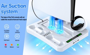 STACJA ŁADUJĄCA DO PSVR2+DualSense+PS5 COOLING FAN