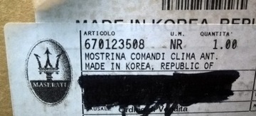 фото thumb №12, Maserati levante ghibli quattroporte панель кондиціонера eu оригінальний номер 670123508