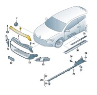 фото thumb №2, Накладка решётка радиатора радиатора решётка радиатора vw scirocco r-line