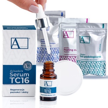 4x ARKADA SERUM TC16 для ногтей и кожи мазь ПОДОЛОГИЧЕСКИЙ СОЛЯНОЙ ПИЛИНГ