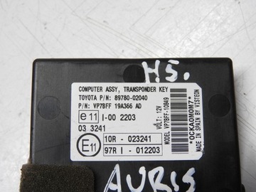 фото thumb №13, Toyota auris i 5d 06-09 1c0 модуль імобілайзера 89780-02040