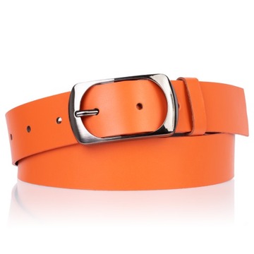 SEPHER широкий кожаный брючный ремень ORANGE