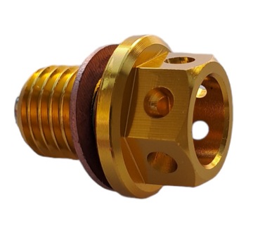 Korek spustowy oleju z magnesem aluminiowy pomarańczowy MRF KAYO pit bike
