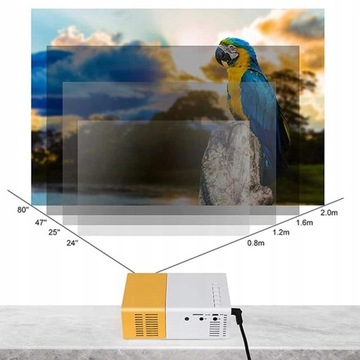 Przenośne Kino Domowe MINI Projektor Rzutnik LED FULL HD USB 920x1080 PILOT