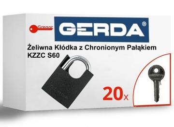 .20 КЛЮЧЕЙ. GERDA KZZC60 противовзломный чугунный замок + 20 ключей