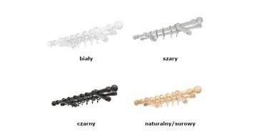 KÓŁKA DO KARNISZA DREWNIANE 28mm szary 10 szt