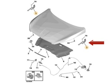 фото thumb №4, Новый петля капота перед левый do peugeot 308 sw ii