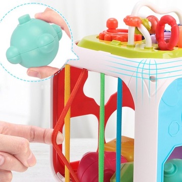 Развивающий кубик, тарелки, фигуры, сортер, 7в1