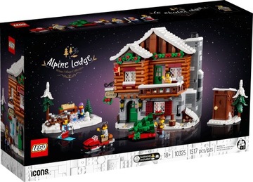 LEGO ICONS 10325 3-этажная горная хижина, каток, самокат, аксессуары из 5 фигурок