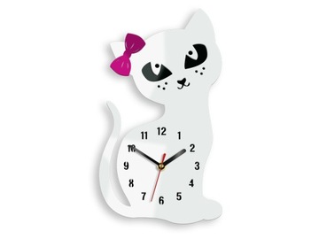 КОТЕК Детские настенные часы, бесшумный механизм, БЕЛЫЕ