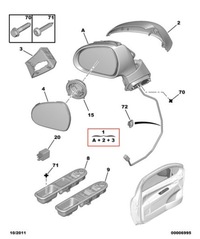 фото thumb №1, Дзеркало зовнішнє peugeot 207 оригінал 8149zj ліва