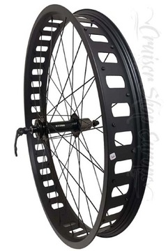 легкое заднее колесо FATBIKE OOZEE — обод 26 дюймов, отверстия 80 мм — ступица OLD190 мм QR