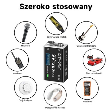 2 szt. 9V 6F22 Micro USB akumulator litowo-jonowy z kablem USB