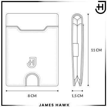 James Hawk Smart Wallet Мужской кожаный кошелек тонкий тонкий RFID коричневый