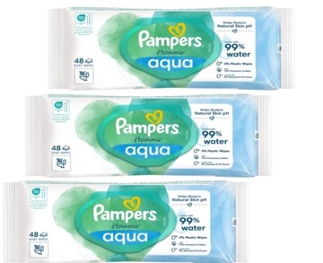 PAMPERS CHUSTECZKI NAWILŻANE HARMONIE AQUA 3x48
