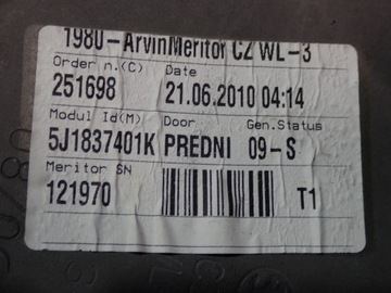 фото thumb №4, Skoda fabia ii hb 5d 07-10 fl підйомник вікна перед лівий 5j1837401k 14 pin