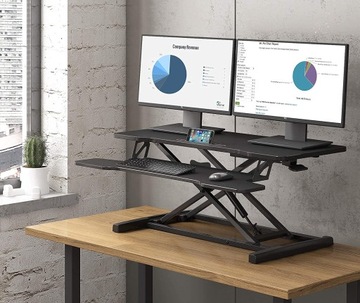 STOLIK POD LAPTOPA ROZKŁADANY 2 POZIOMY CZARNY 91C