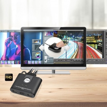 Переключатель ATEN 2-портовый VGA FHD HDMI KVM CS22HF