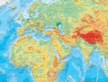 ФИЗИЧЕСКАЯ НАСТЕННАЯ КАРТА МИРА ФОТО ОБОИ 160 x 120