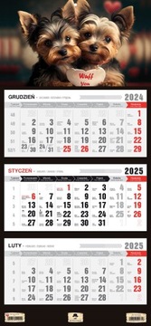 Kalendarz ścienny TRÓJDZIELNY 2025 GLAMOUR PINK RÓŻOWO ZŁOTY MARMUR HIT!!!