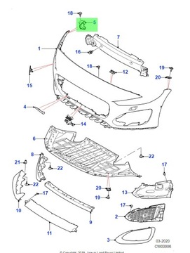 фото thumb №10, Правий тримач бампера лампи jaguar f-type 2021-