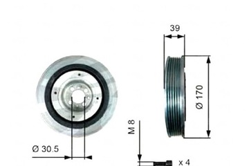 фото thumb №2, Колесо пасове вала колінчастого alfa romeo 145 146 147