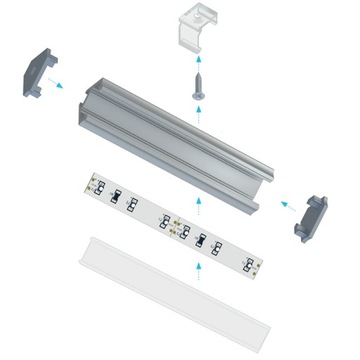 Profil aluminiowy listwa LED STUDIO PK-03 narożny kątowy mosiądz 202cm
