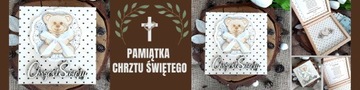 Pamiątka z okazji Chrztu Świętego w kropeczki MIŚ